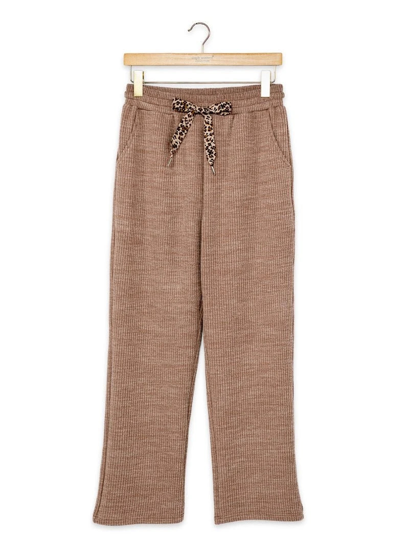 Leopard Drawstring Ribbed Pants By: Simply Southern