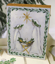 Evergreen Nativity Block Sign