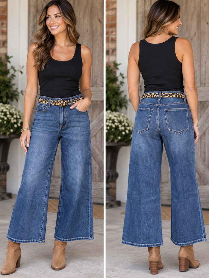 Leopard Belt Denim Jean By: Tempo Paris