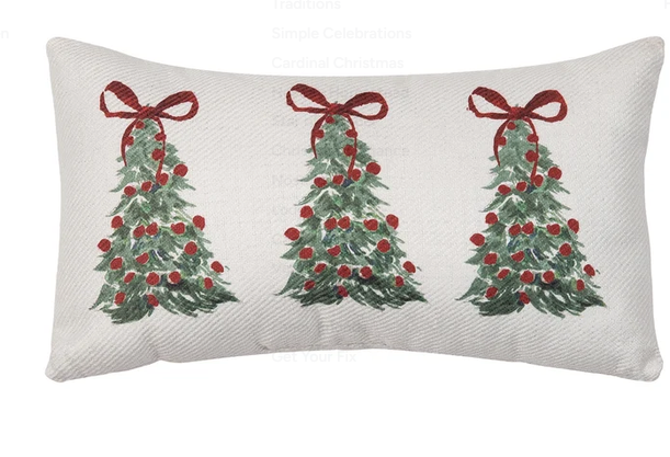 Mini Lumbar Christmas Tree w/ Bow Pillow