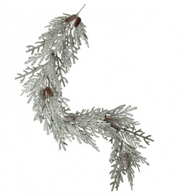 5-ft Snowy Pine Garland w/ Cones