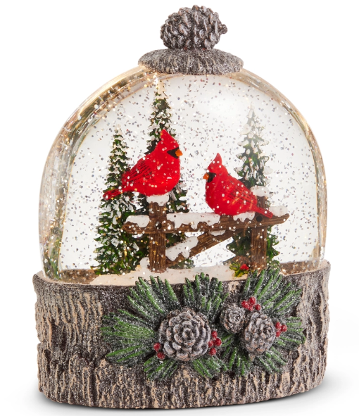 Woodland Cardinal Winter Snowglobe