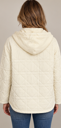 Aspen Ivory Quilted Hooded Jacket By: Mystree