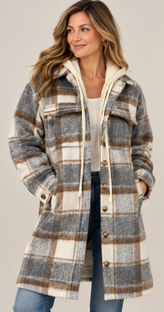 Highlands Plaid Hooded Jacket By: Mystree