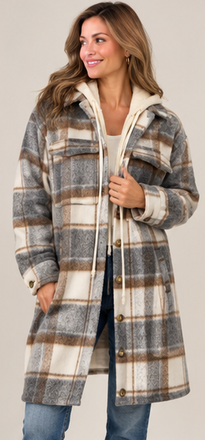 Highlands Plaid Hooded Jacket By: Mystree