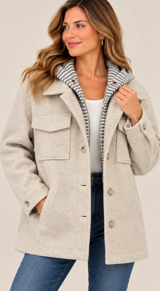 Highlands Striped Hooded Jacket By: Mystree