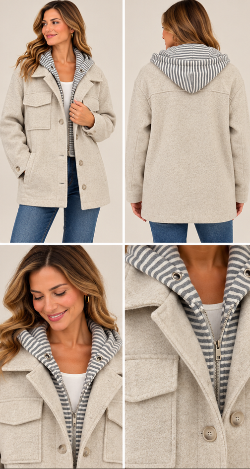 Highlands Striped Hooded Jacket By: Mystree