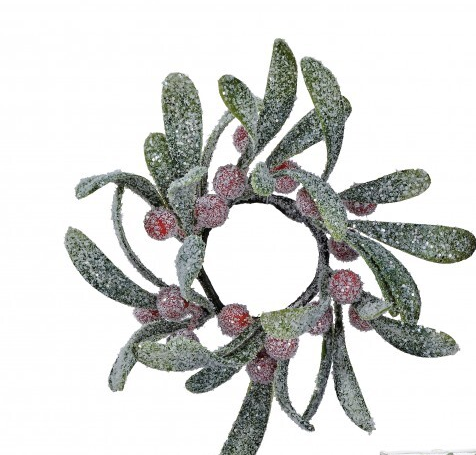Frosted Mistletoe Candle Ring (2-Sizes)