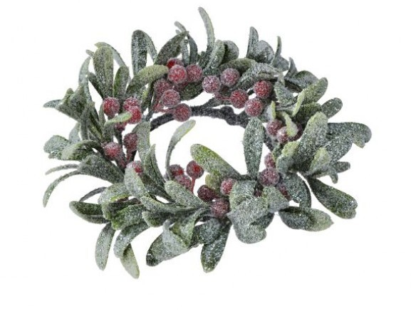 Frosted Mistletoe Candle Ring (2-Sizes)