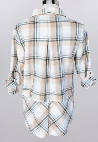 Long Tail Flannel Plaid Shirt