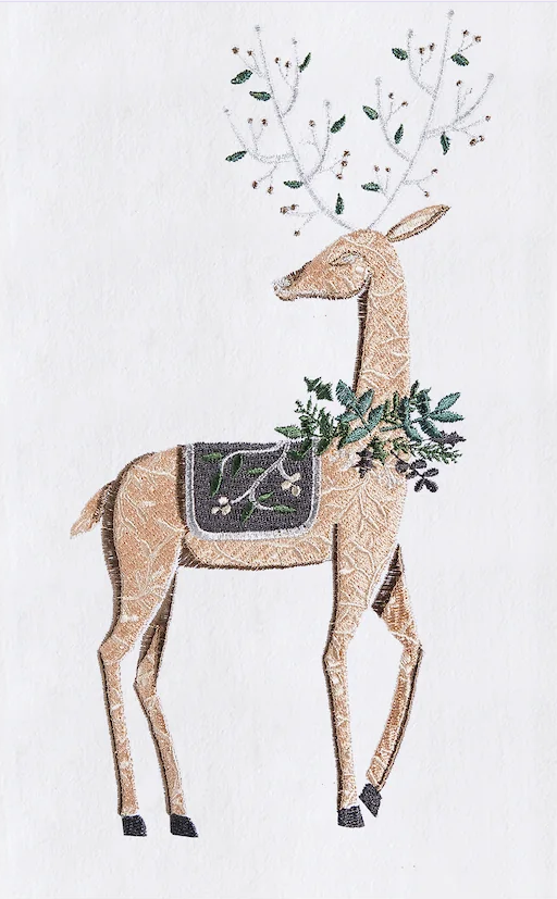 Emerald Reindeer Towel