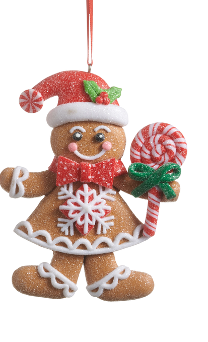 4.75" Sugared Gingerbread Ornament (2 Styles)