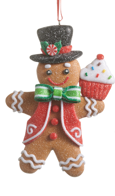 4.75" Sugared Gingerbread Ornament (2 Styles)