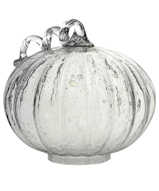 Clear Glass Bubble Finish Pumpkin (2-Sizes)