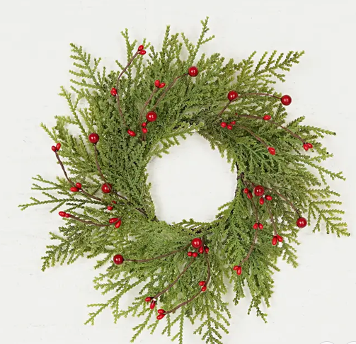 Soft Touch Cedar Red Berry Candle Ring (2-Sizes)