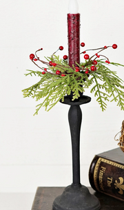 Soft Touch Cedar Red Berry Candle Ring (2-Sizes)