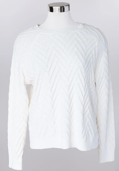 Pull Over Winter White Sweater w/ Scarf