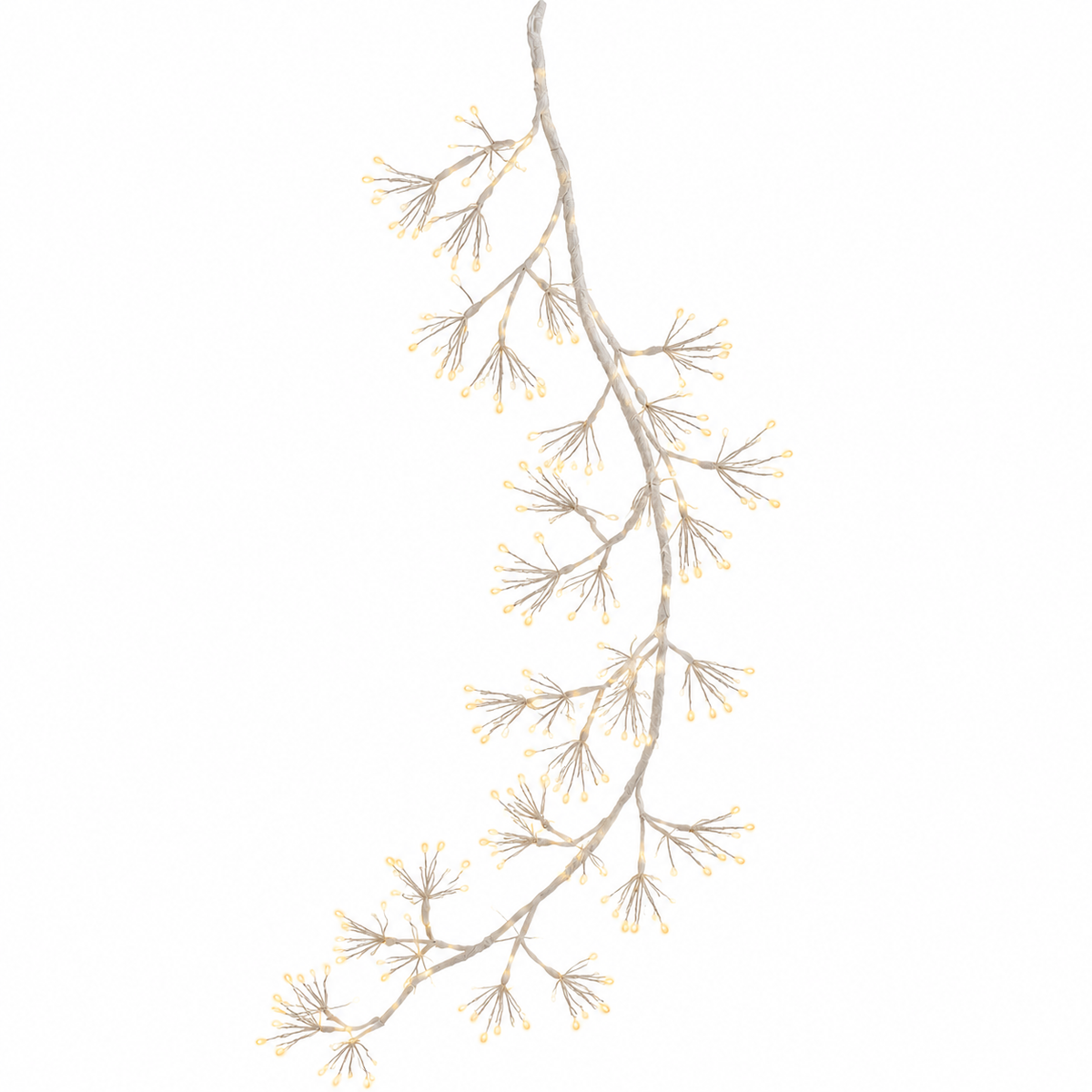 5' White Iced Pod Garland
