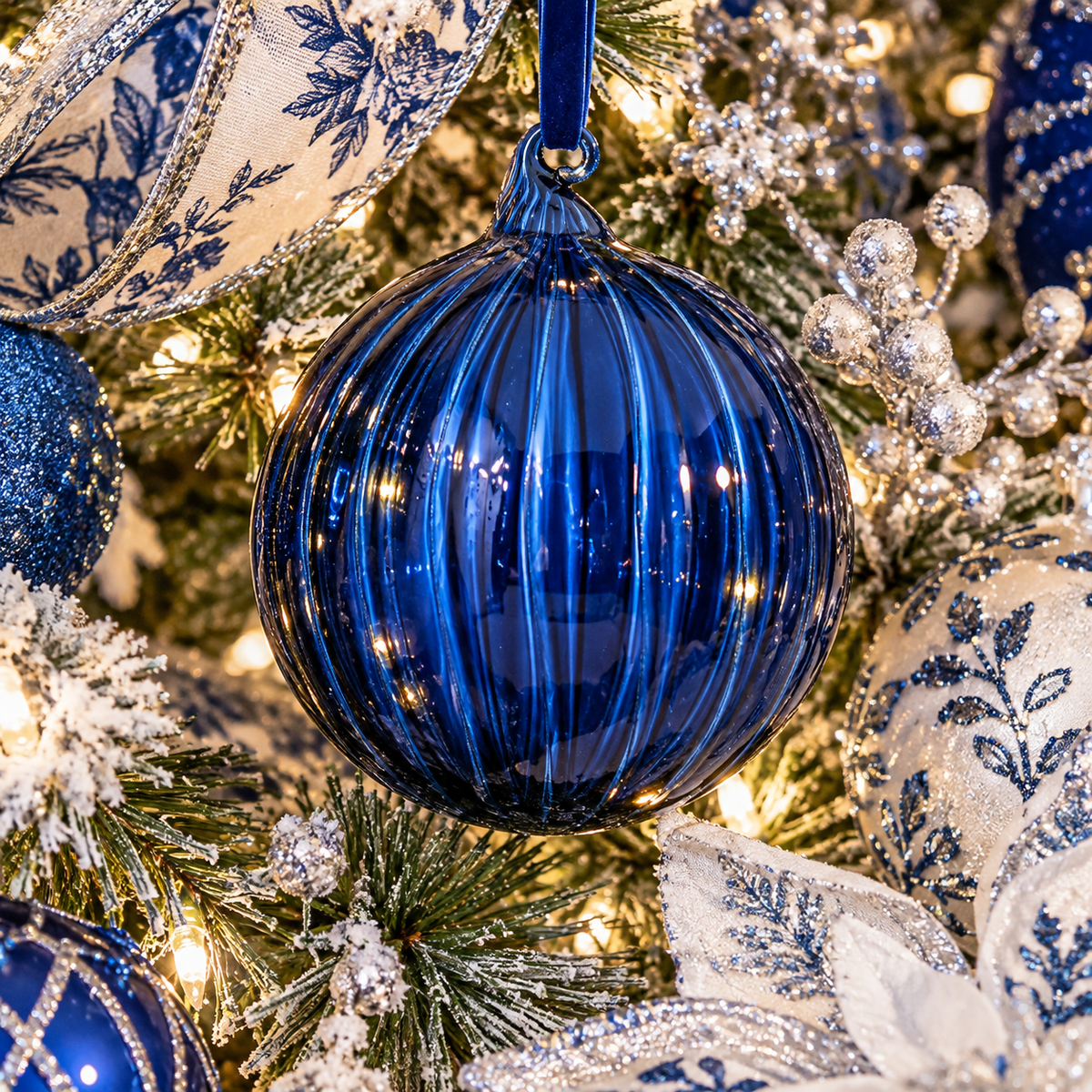 5" Midnight Blue Ball Ornament
