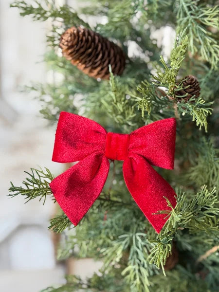 Box of 12 Velvet Red Tie on Bows