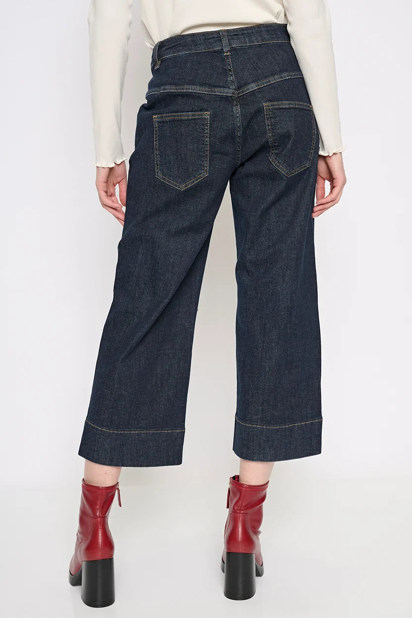 Denim Wide Leg Cropped Jeans by: Picadilly