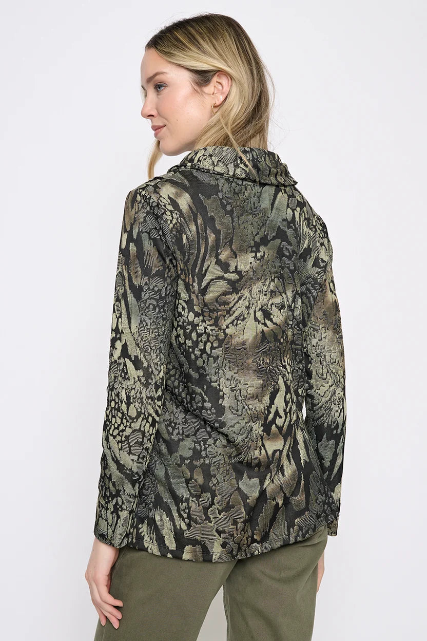 Draped Neck Dark Olive Tunic by: Picadilly