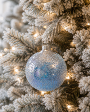 4" Glass Blue Dotted Ornament