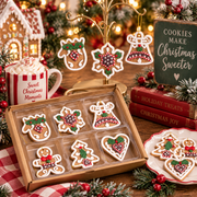 Set of 6 Mini Decorated Gingerbread Cookie Ornaments