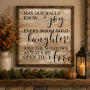 May Your Walls Know Joy Reclaimed Pallet Sign White