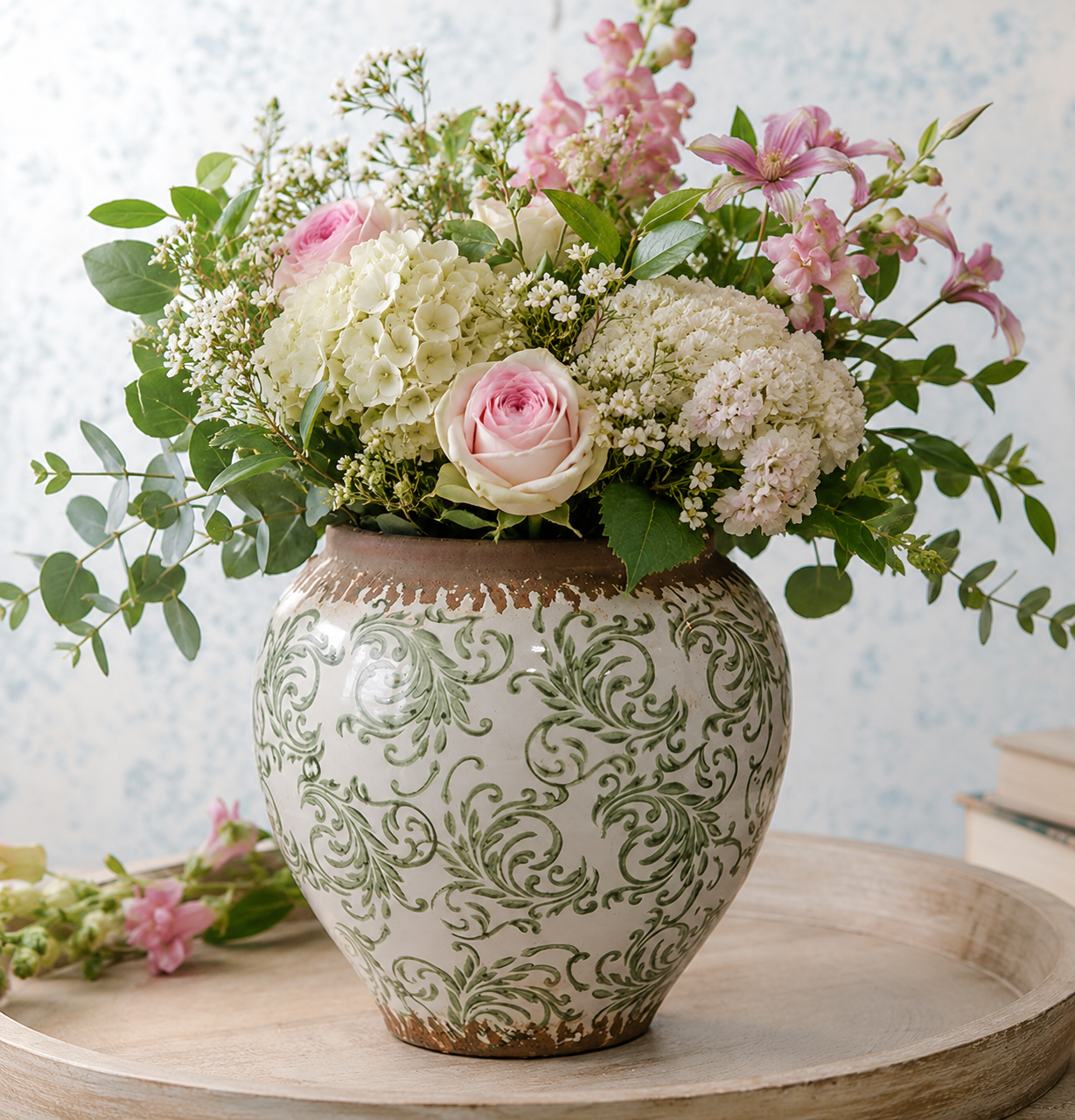 Green Chinoiserie Vase (2-Sizes)
