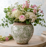 Green Chinoiserie Vase (2-Sizes)