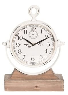 Rustic Clock on Wooden Stand (2-Colors)