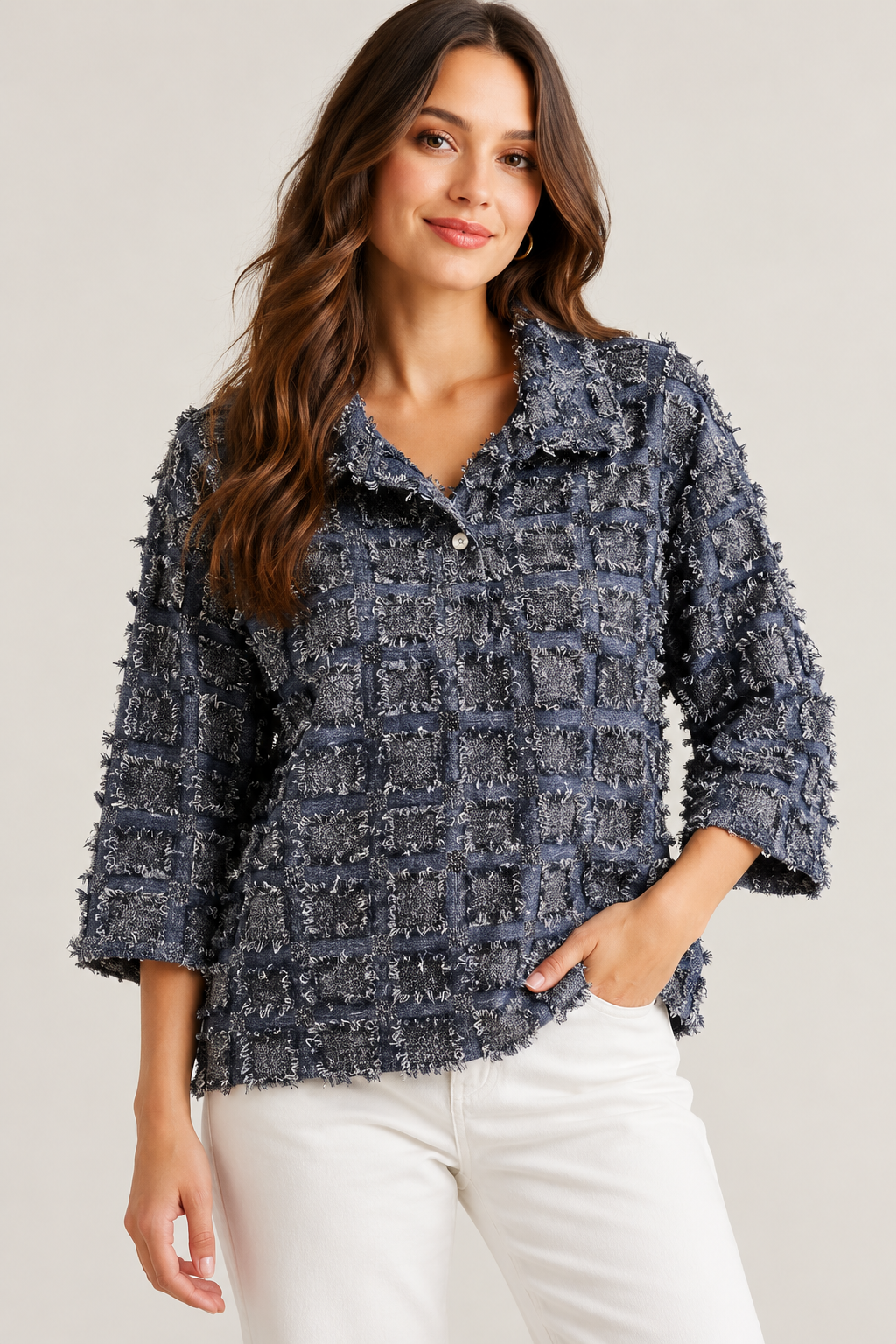 Artisan Fringe Patch Pullover (2 Colors)