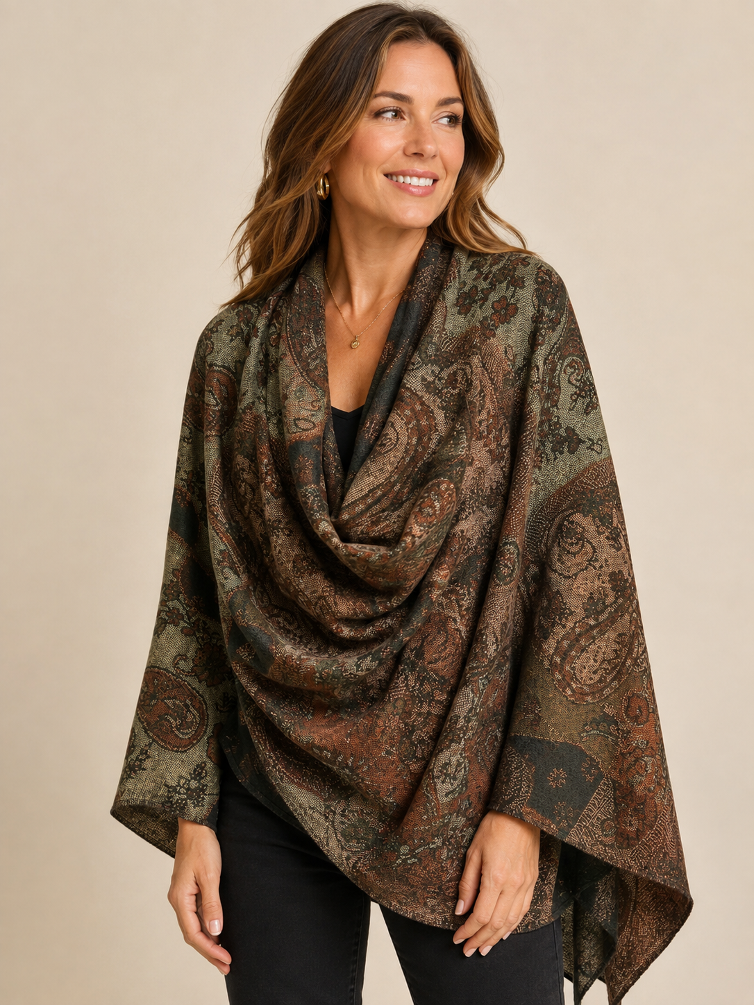 Reversible Cashmere Buckle Slide Wrap (6-Colors)