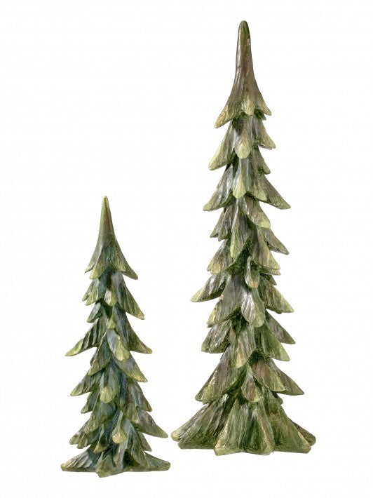 Set of 2 Antiqued Forest Trees