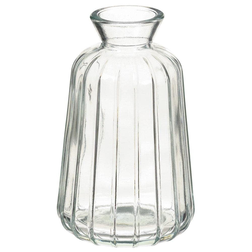 4.5" Ribbed Glass Vase
