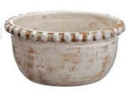 Beaded Distressed White Bowl