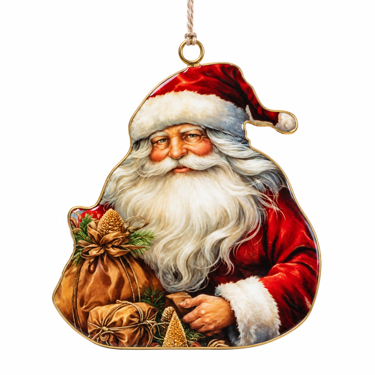 Metal Santa Toy Bag Ornament