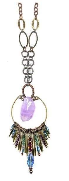 Amethyst Pendant w/ Radiant Dangles
