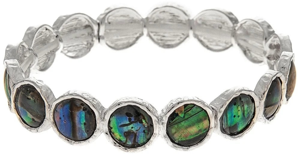 Abalone Silver Circles Bracelet