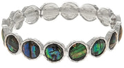 Abalone Silver Circles Bracelet