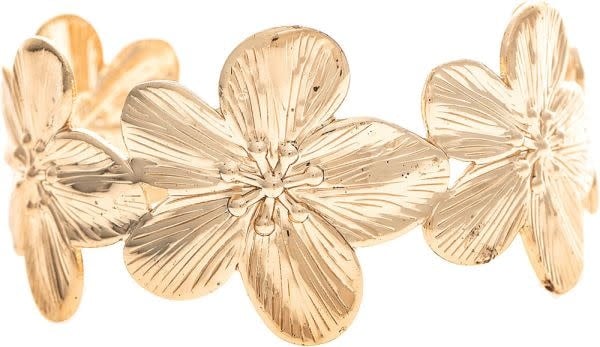Gold Hibiscus Flower Cuff