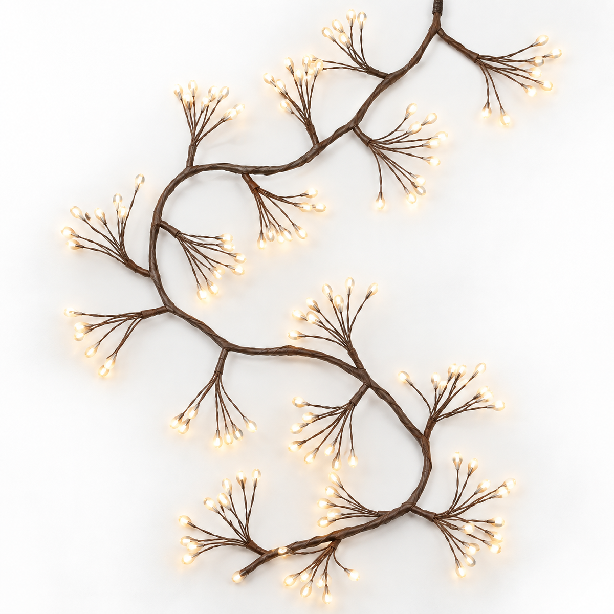 70" LED Brown Starburst Twig Garland