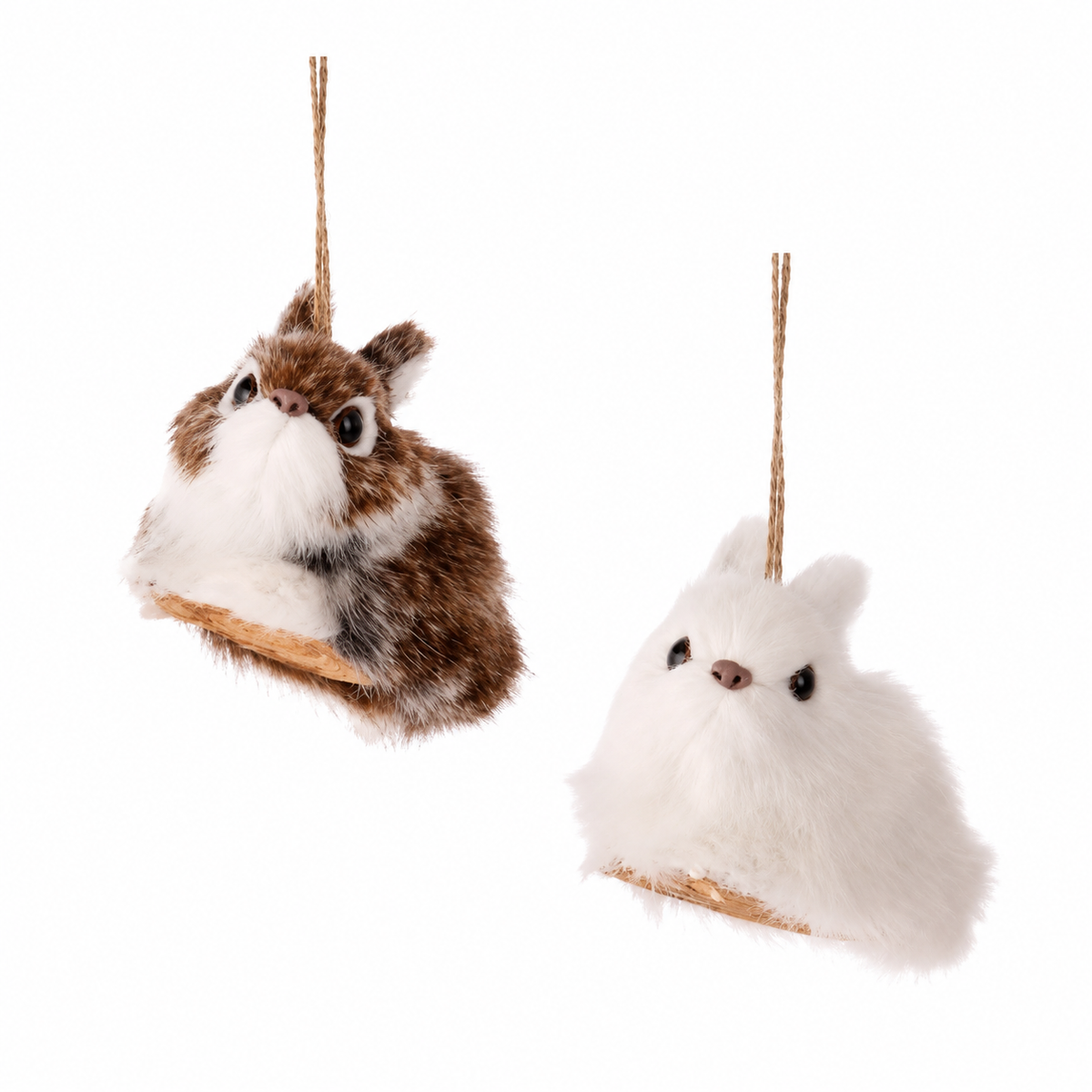 Furry Winter Rabbit Ornament (2 Colors)