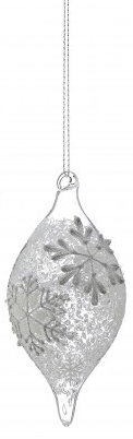 Glass Frosted Snowflake Ornament (2-Styles)