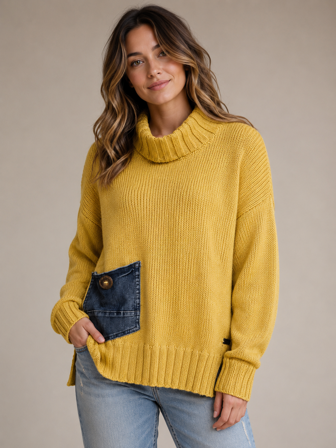 Hand Crafted Vanessa Pullover w/ Denim Pocket