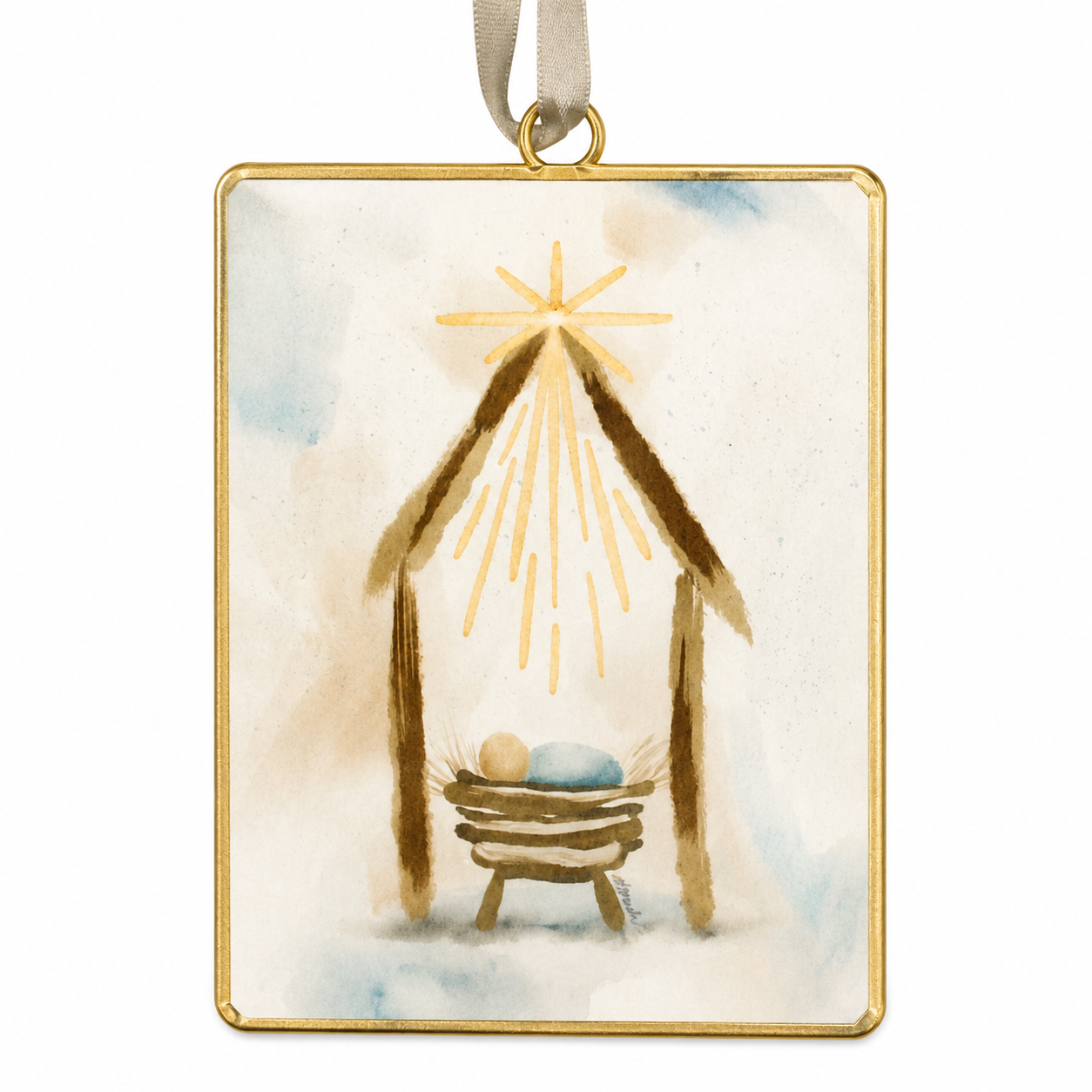 Double Sided Manger Ornament