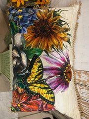 Rectangular Botanical Floral Pillow