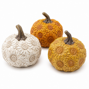 Resin Sunflower Harvest Pumpkin (3 Colors)