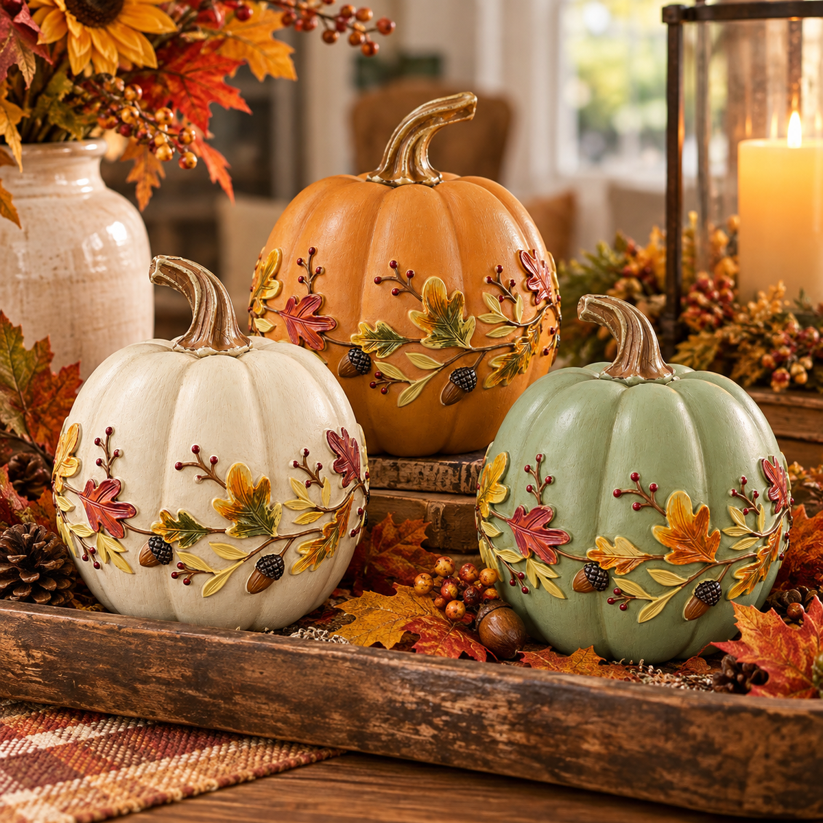 Pumpkin with Acorn Vine (3 Colors)